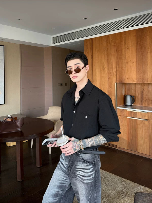 Loose Fit Casual Long Sleeve Shirt 2