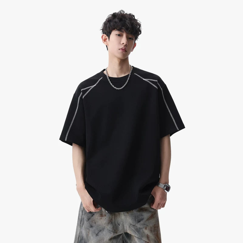 6192818990039,6192818990040,6192818990041,6192818990042,6192818990043,6192818990044,6192818990045, Loose Fit Crew Neck Short Sleeve T-Shirt