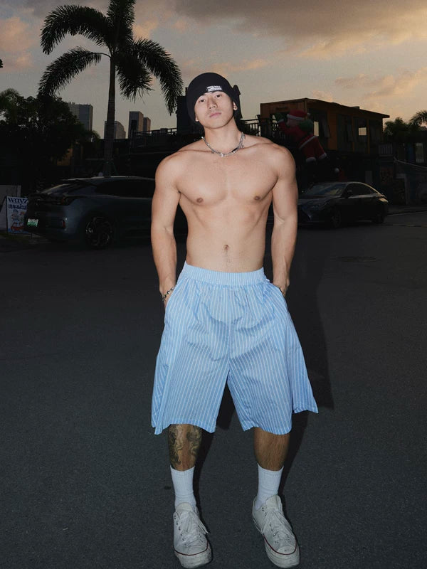 Loose Fit Striped Capri Pants 3