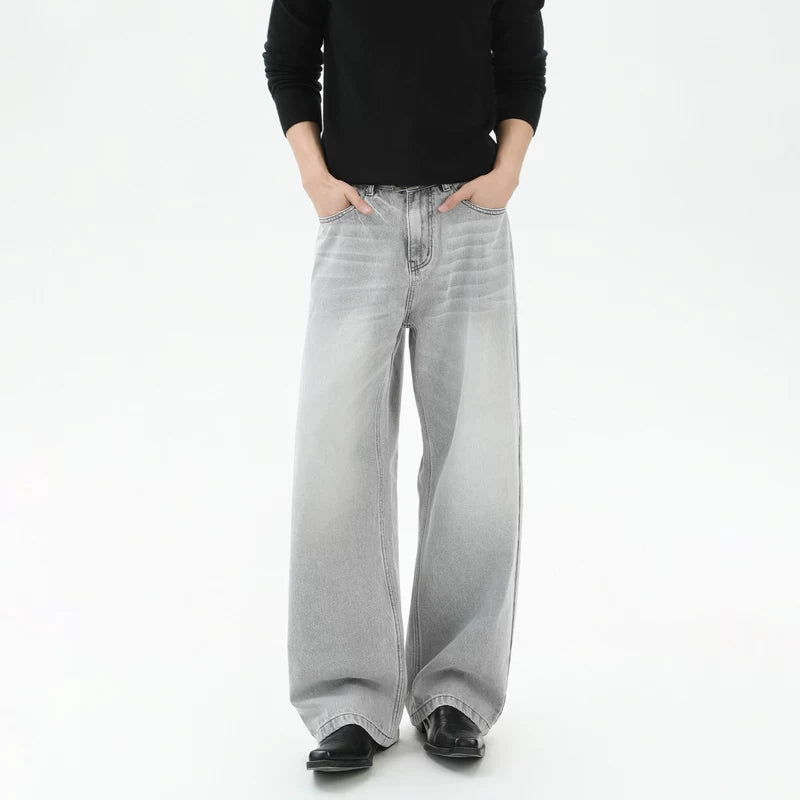 Loose Fit Washed Wide Leg Jeans Pants 5