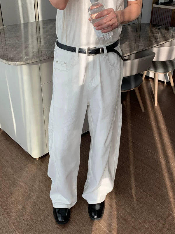 Loose Fit Wide Leg Denim Pants 2