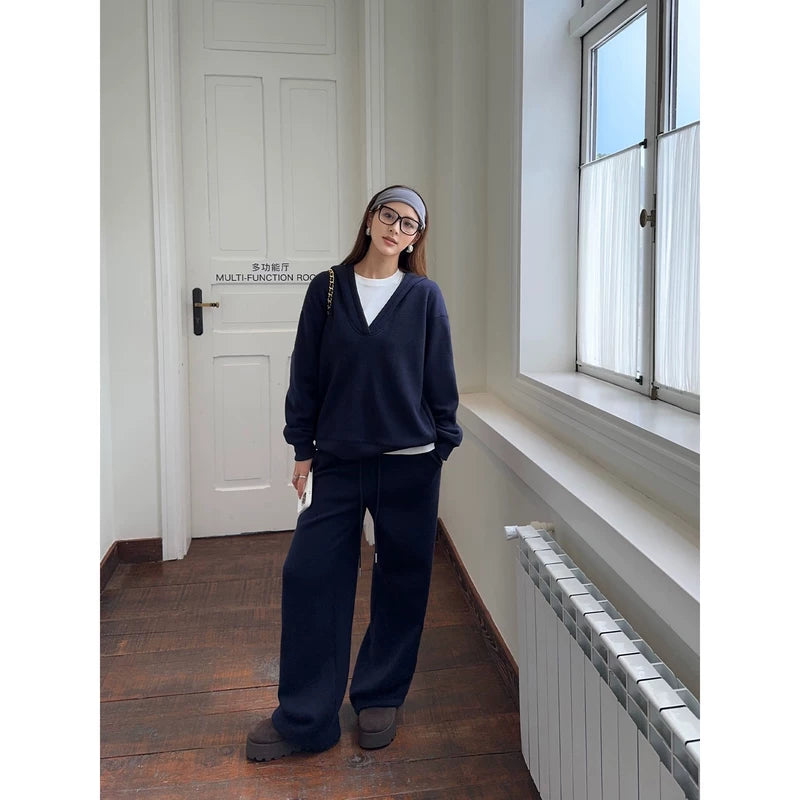 ,1627207:1733220307,6010750468561,1627207:1733220307,6010750468564,1627207:1733220307,6010750468562,1627207:1733220307,6010750468563,6010750468561,6010750468564,6010750468562,6010750468563, Loose Fleece-Lined Hooded Sweatshirt and Pants