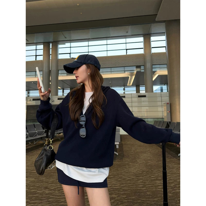 1627207:1766514349,6010750468529,1627207:1766514349,6010750468531,1627207:1766514349,6010750468532,1627207:1766514349,6010750468530,6010750468529,6010750468531,6010750468532,6010750468530, Loose Fleece-Lined Hooded Sweatshirt and Pants