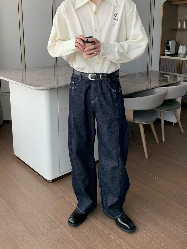 Loose Straight Leg Denim Pants 2