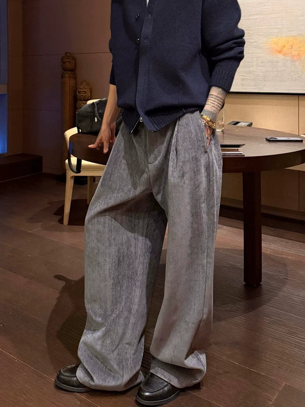 Loose Straight Leg Floor-Length Dress Pants 2