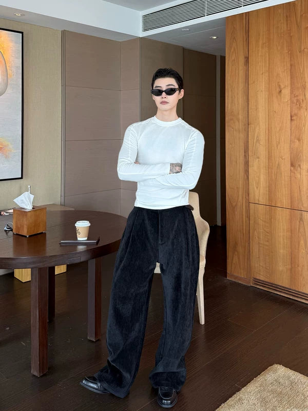 Loose Straight Leg Floor-Length Dress Pants 3