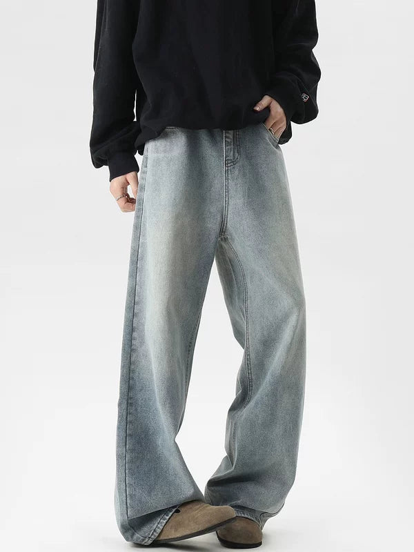 Loose Straight Leg Wide Leg Jeans Pants 3