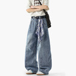 Loose Wide-Leg Floor-Length Jeans Pants 5