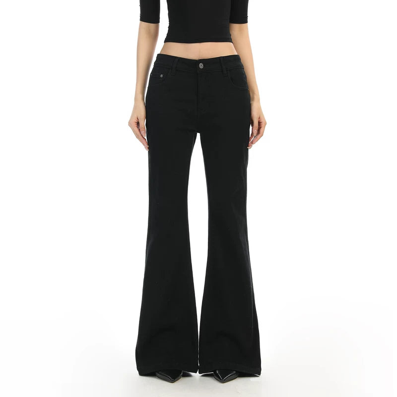 6032961853388,6032961853389,6032961853390, Low-Rise Flared Jeans Pants for Women