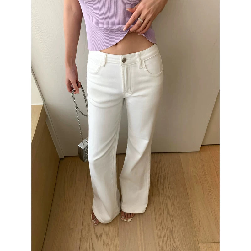 6192016218866,6192016218867,6192016218868,6192016218869, Low-Rise Stretch Slim Flared Pants