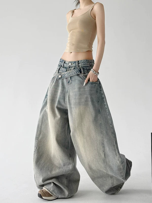 Low Rise Ultra Wide Leg Denim Pants 5