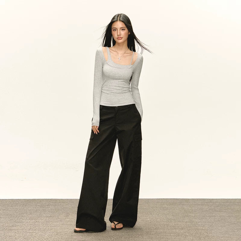 Low Rise Wide Leg Cargo Pants 4