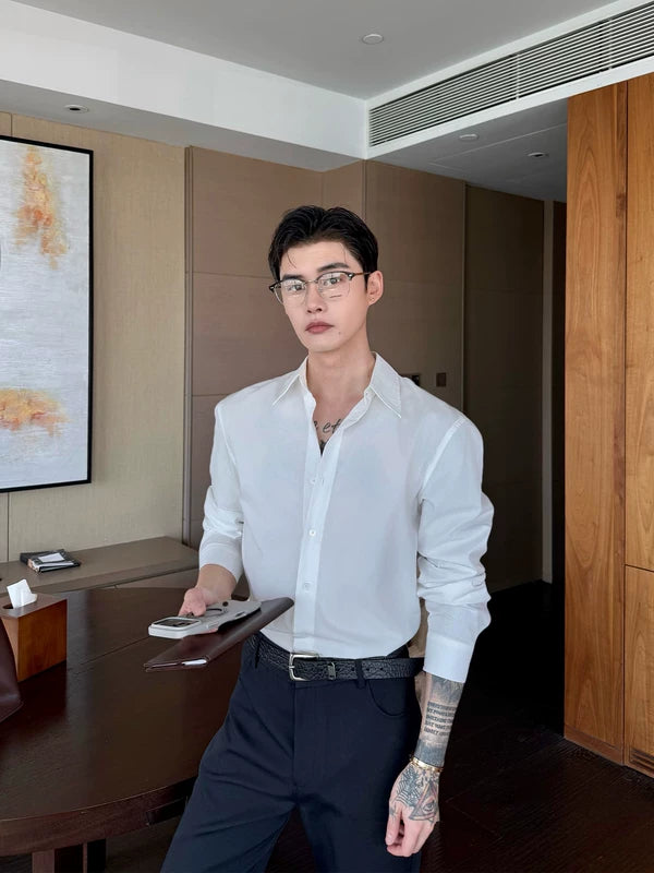 Lyocell Casual Long-Sleeve Button-Up Shirt 4