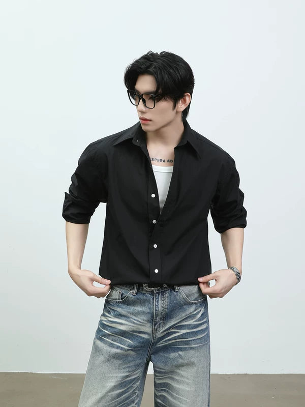 Lyocell Long Sleeve Casual Button Shirt 2