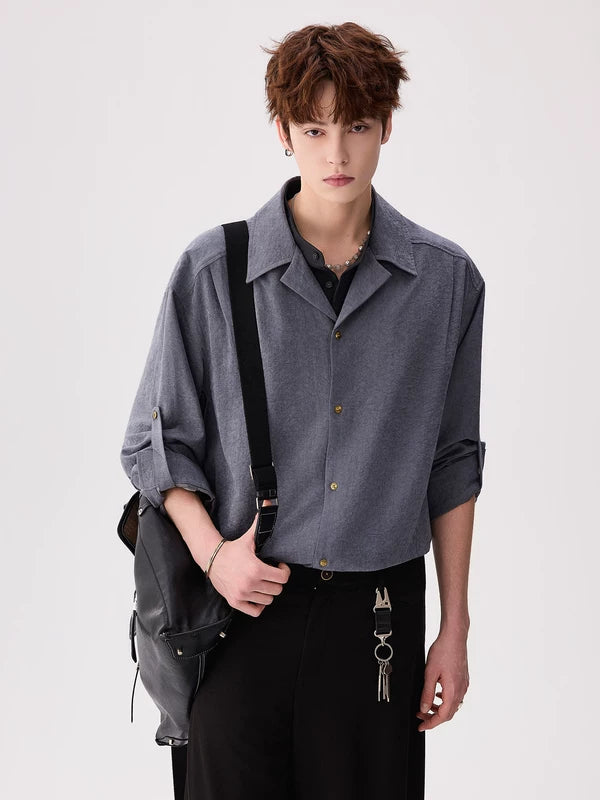 Matte Faux Two-Piece Suit Collar Shirt 2