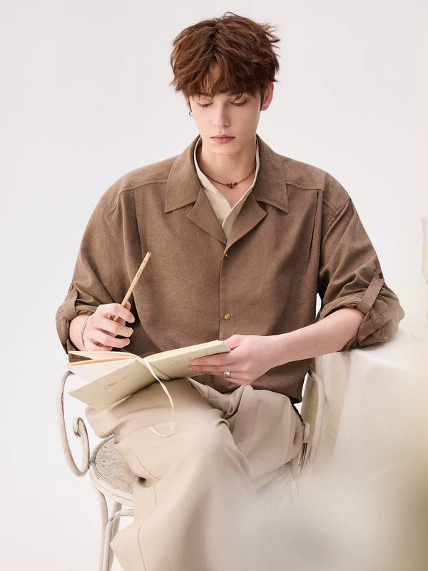 Matte Faux Two-Piece Suit Collar Shirt 3