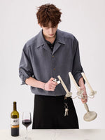 Matte Faux Two-Piece Suit Collar Shirt 5