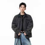 alt_id_6943103178, Matte PU Leather Colorblock Zip Jacket