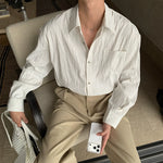 6208023242863,6208023242864,6208023242865,6208023242866, Men’s Long-Sleeve Pleated Casual Shirt