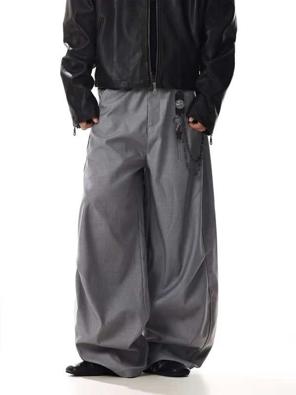 Men’s Wide-Leg Pleated Suit Pants 2