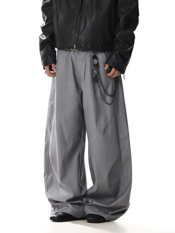 Men’s Wide-Leg Pleated Suit Pants 4