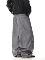 Men’s Wide-Leg Pleated Suit Pants 5