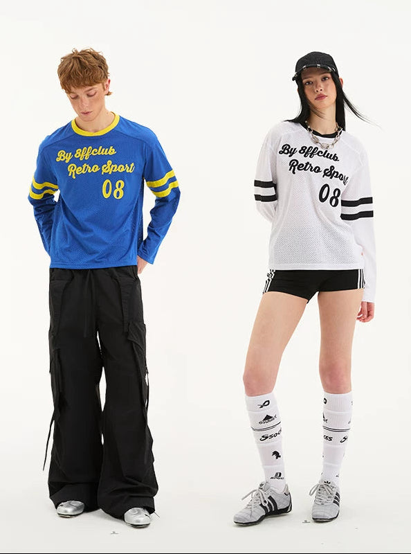 Mesh Long-Sleeve Retro Sport T-Shirt 2