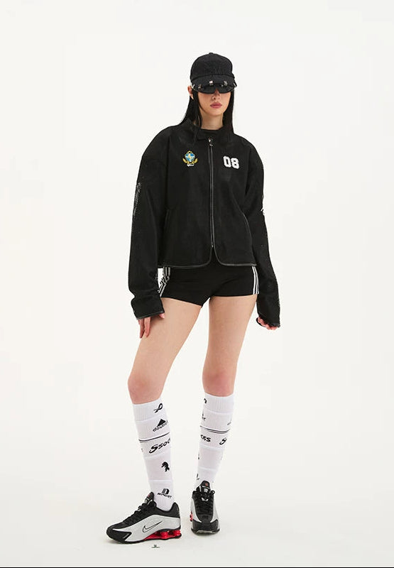 Mesh Motorcycle Jacket with Horse Embroidery 5