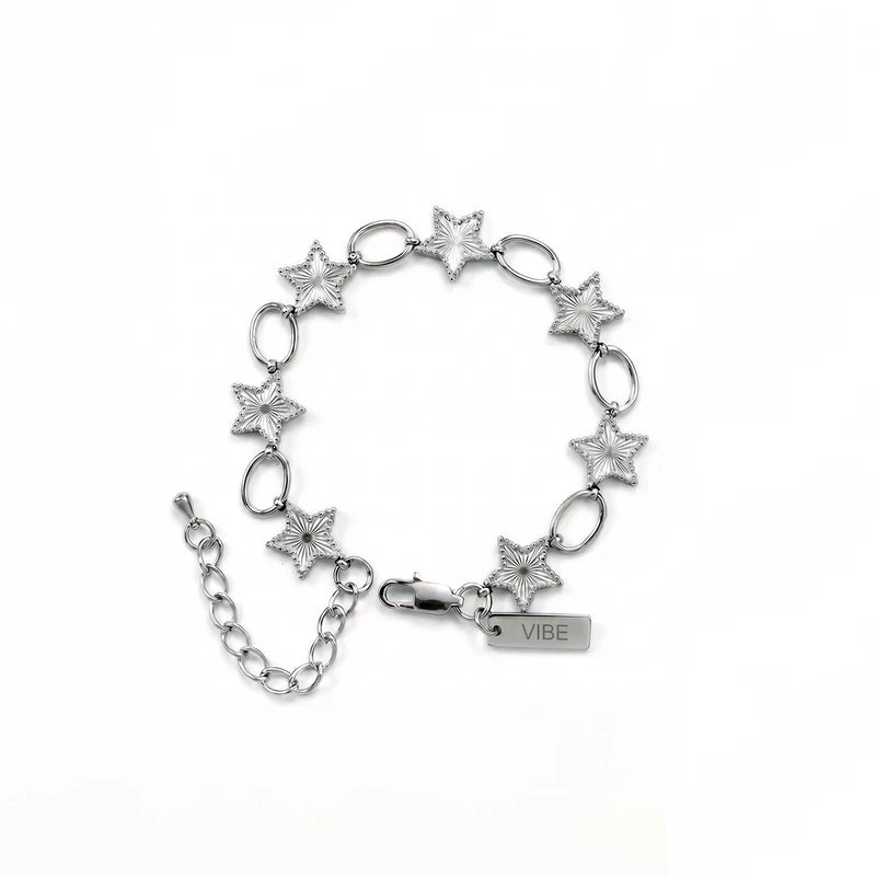 ,6003477476803, Metal Star Link Chain Bracelet