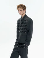 Military-Inspired Short Jacket with Metal Buttons 3