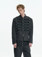 Military-Inspired Short Jacket with Metal Buttons 4