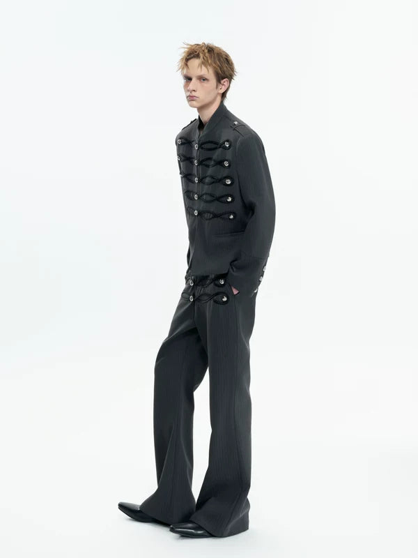 Military-Inspired Short Jacket with Metal Buttons 5