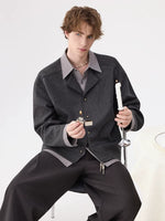 Minimalist Faux Two-Piece Knit Shirt 2