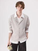 Minimalist Faux Two-Piece Knit Shirt 4