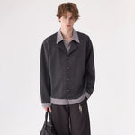 6042737064290,6042737064291,6042737064292,6042737064293, Minimalist Faux Two-Piece Knit Shirt