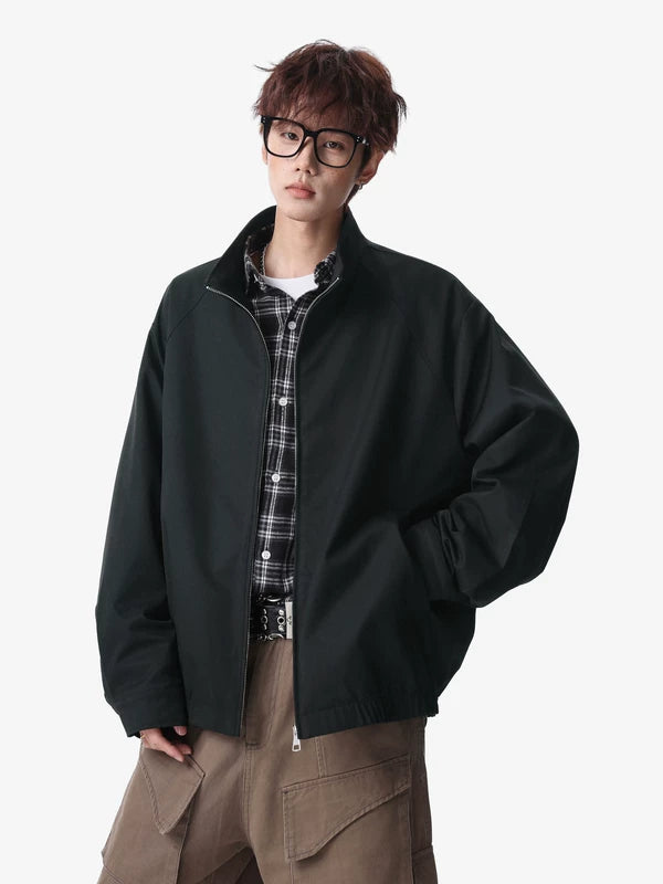 Minimalist Stand Collar Zip Workwear Jacket 4