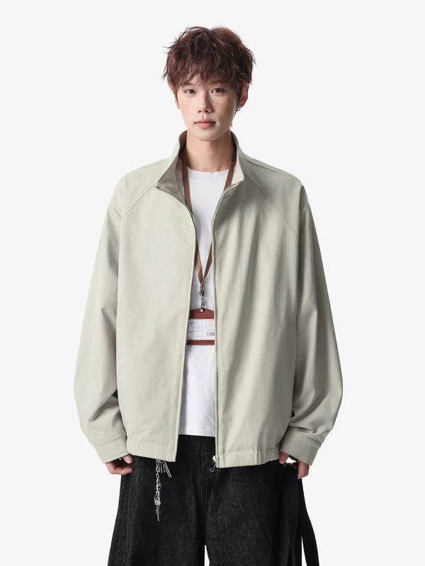 Minimalist Stand Collar Zip Workwear Jacket 5