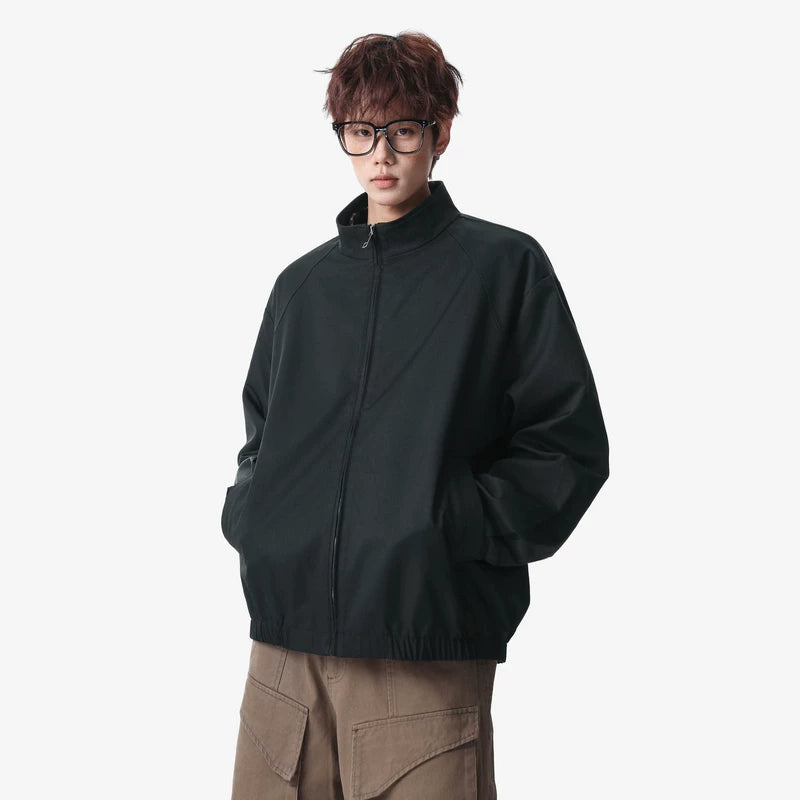 6168335327135,6168335327136,6168335327137,6168335327138,6168335327139,6168335327140,6168335327141, Minimalist Stand Collar Zip Workwear Jacket