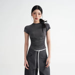 6033515488236,6033515488237,6033515488238, Modal Slim Fit Short Sleeve Top