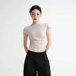 6033515488239,6033515488240,6033515488241, Modal Slim Fit Short Sleeve Top