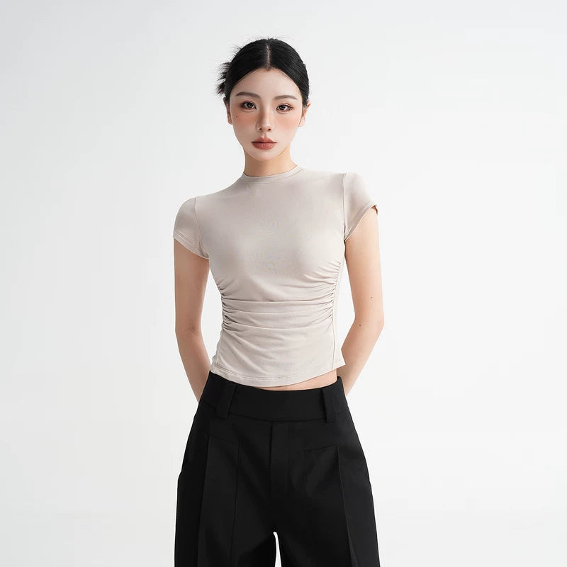 6033515488239,6033515488240,6033515488241, Modal Slim Fit Short Sleeve Top