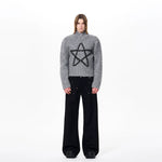 Mohair Zip Cardigan Sweater with Star 4