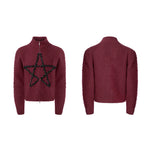 1627207:28326,6012035465433,1627207:28326,6012035465430,1627207:28326,6012035465432,1627207:28326,6012035465431,6012035465433,6012035465430,6012035465432,6012035465431, Mohair Zip Cardigan Sweater with Star