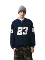 Number Print Long Sleeve Pullover Sweatshirt 4