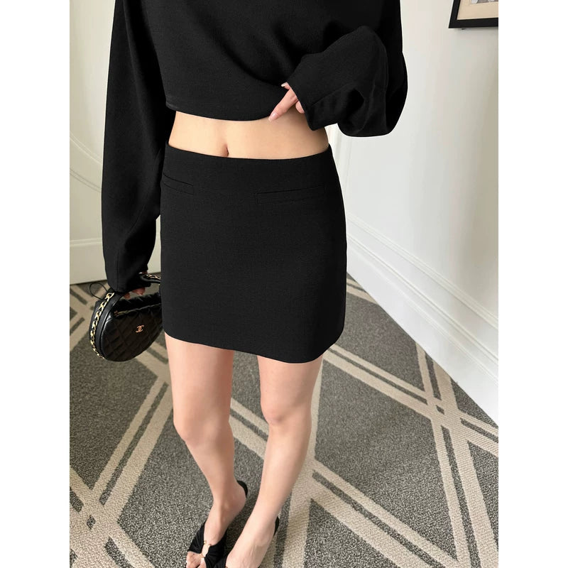 6026596664149,6026596664150,6026596664151,6026596664152, Off-Shoulder Batwing Crop Top Skirt Set