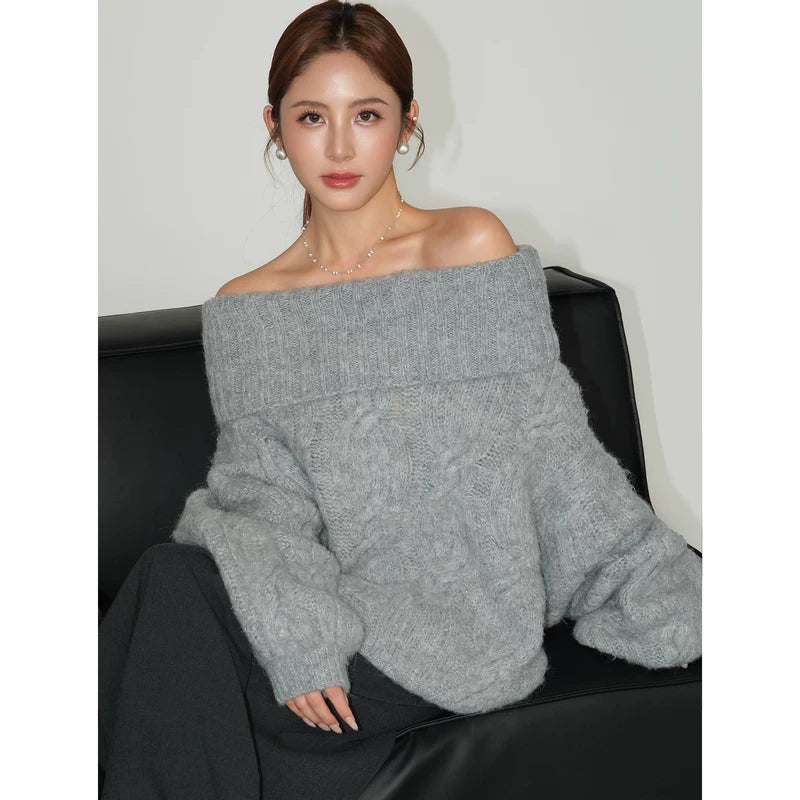alt_id_3224939005, Off-Shoulder Cable Knit Pullover Sweater