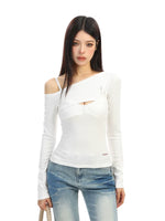 Off-Shoulder Cutout Floral Long Sleeve Top 5