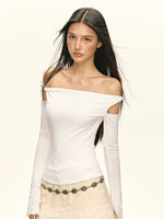 Off-Shoulder Cutout Long-Sleeve T-Shirt 4