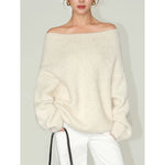 Off-Shoulder Fuzzy Pullover Sweater 4