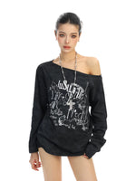 6029168168912,6029168168913,6029168168914, Off-Shoulder Graphic Long Sleeve Top